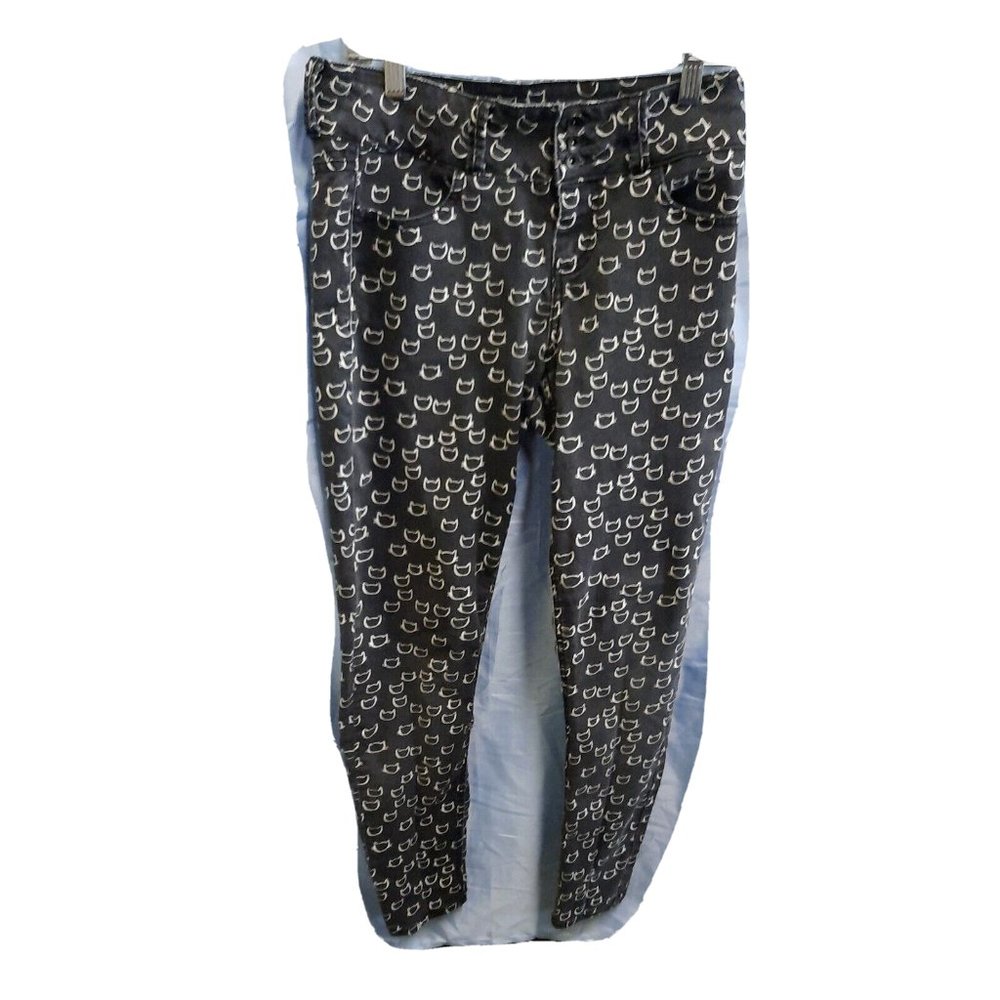 Cat Jeans Blackheart Black Womens Size 7 Super Skinny Kitty Cute Casual